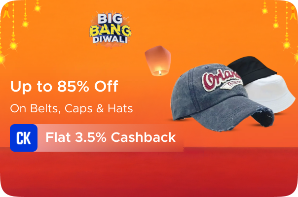 Flipkart: Up to 85% Off on Belts, Caps & Hats + Flat 3.5% CashKaro Cashback